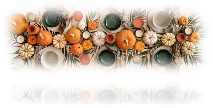 Thanksgiving image of table with pumpkins